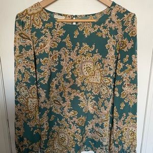 Talbots paisley blouse, size small